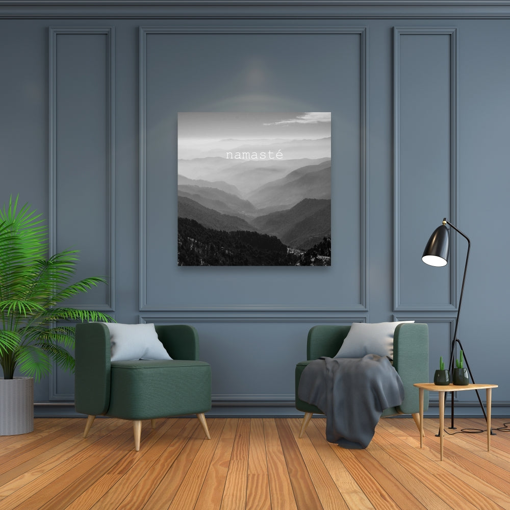 Namaste Monochrome Canvas | Modern Motivational Bedroom Decor