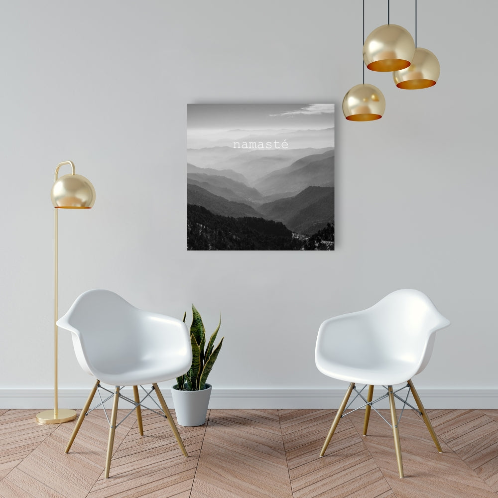 Namaste Monochrome Canvas | Modern Motivational Bedroom Decor