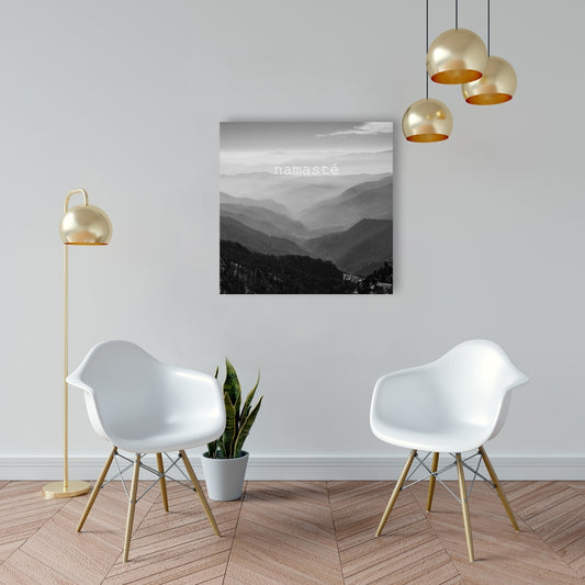 Namaste Monochrome Canvas | Modern Motivational Bedroom Decor