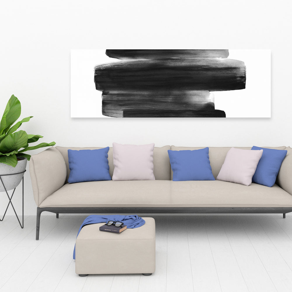 Abstract Bedroom Canvas | Black Shapes Home Decor Art