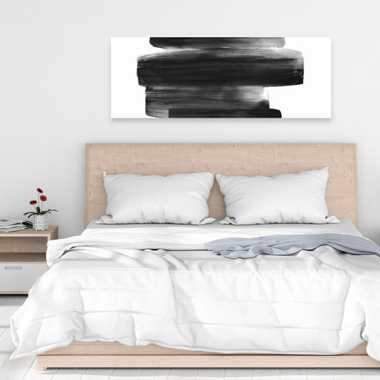 Abstract Bedroom Canvas | Black Shapes Home Decor Art