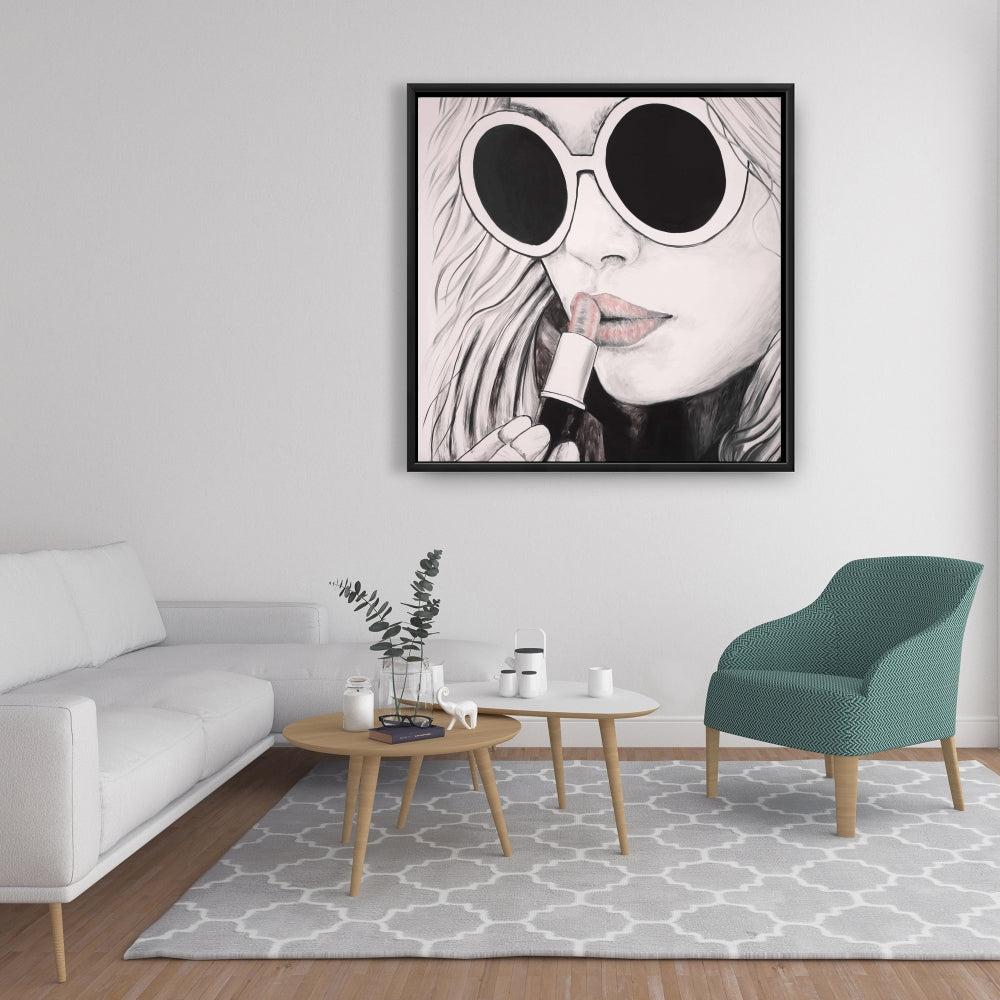 Toile encadrée « Femme incognito » – Décoration d'intérieur