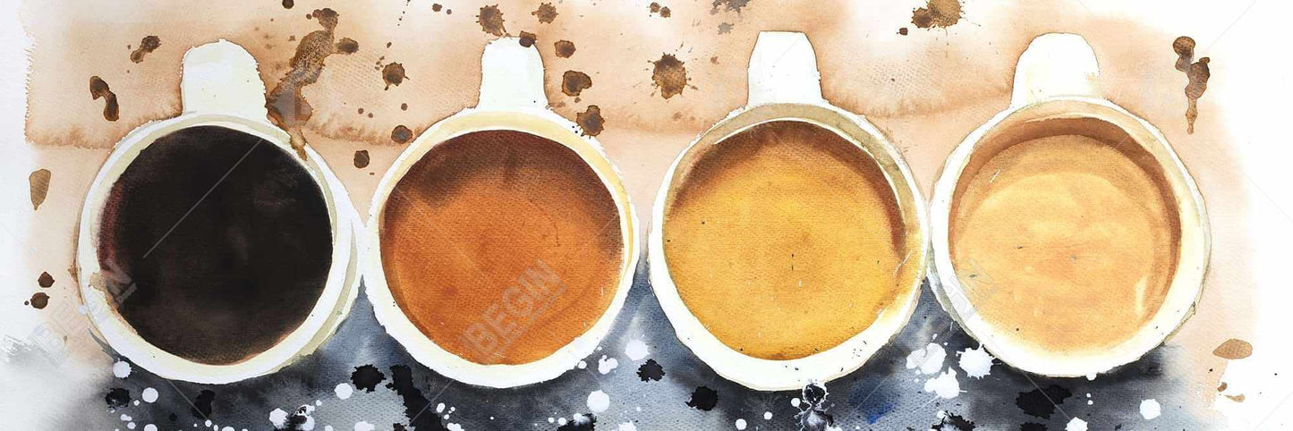 Coffee Art Canvas - Four Cups Splash | Home Decor Wall Art