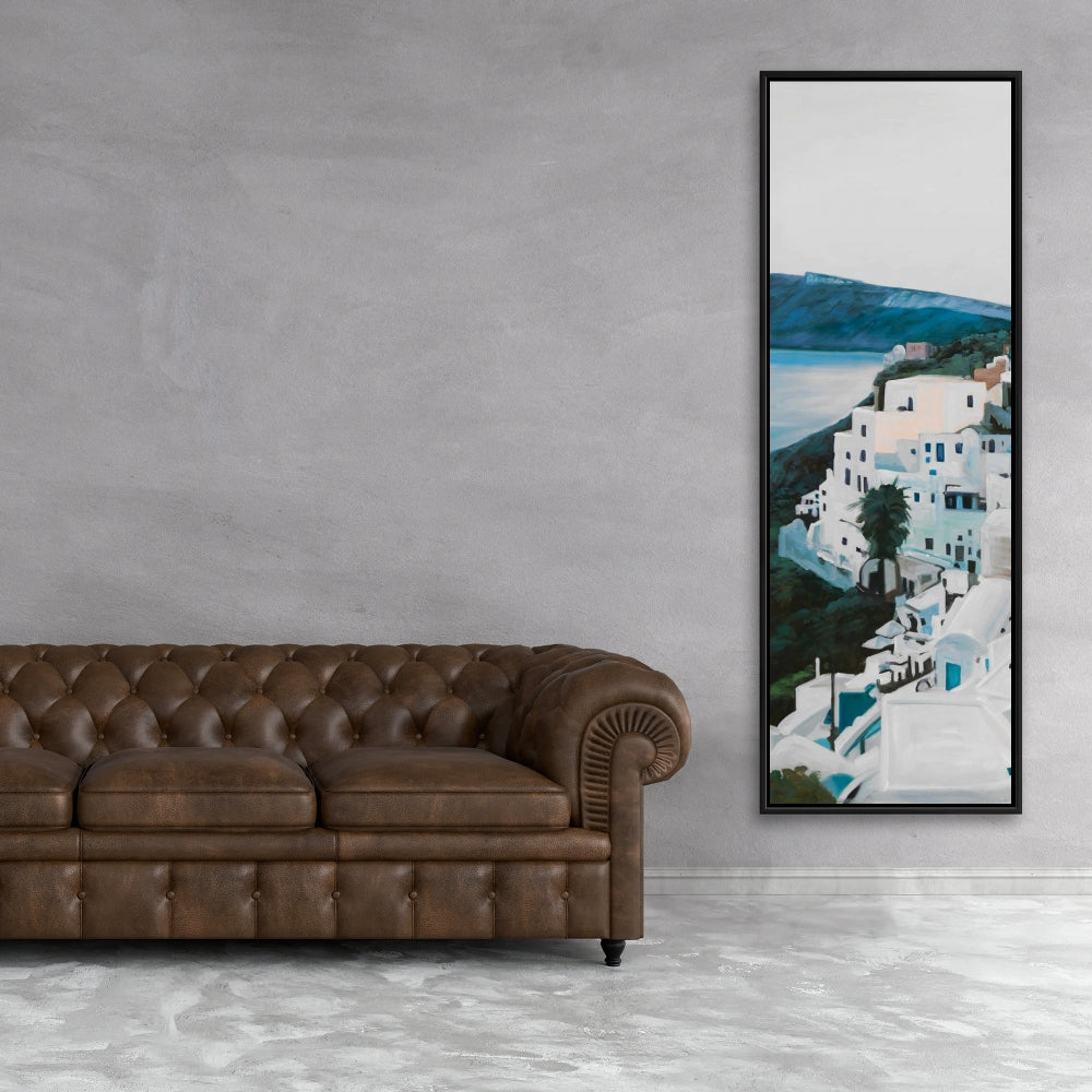 Toile « Voyage en Grèce » | Décoration d'intérieur avec paysage urbain hyperréaliste