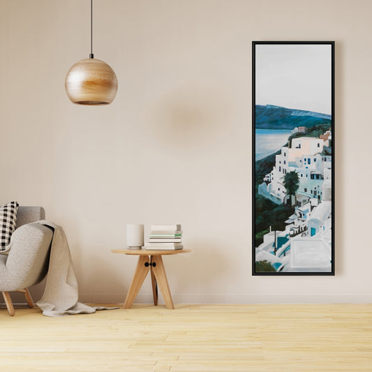 Travel in Greece Canvas | Hyperrealist Cityscape Home Decor