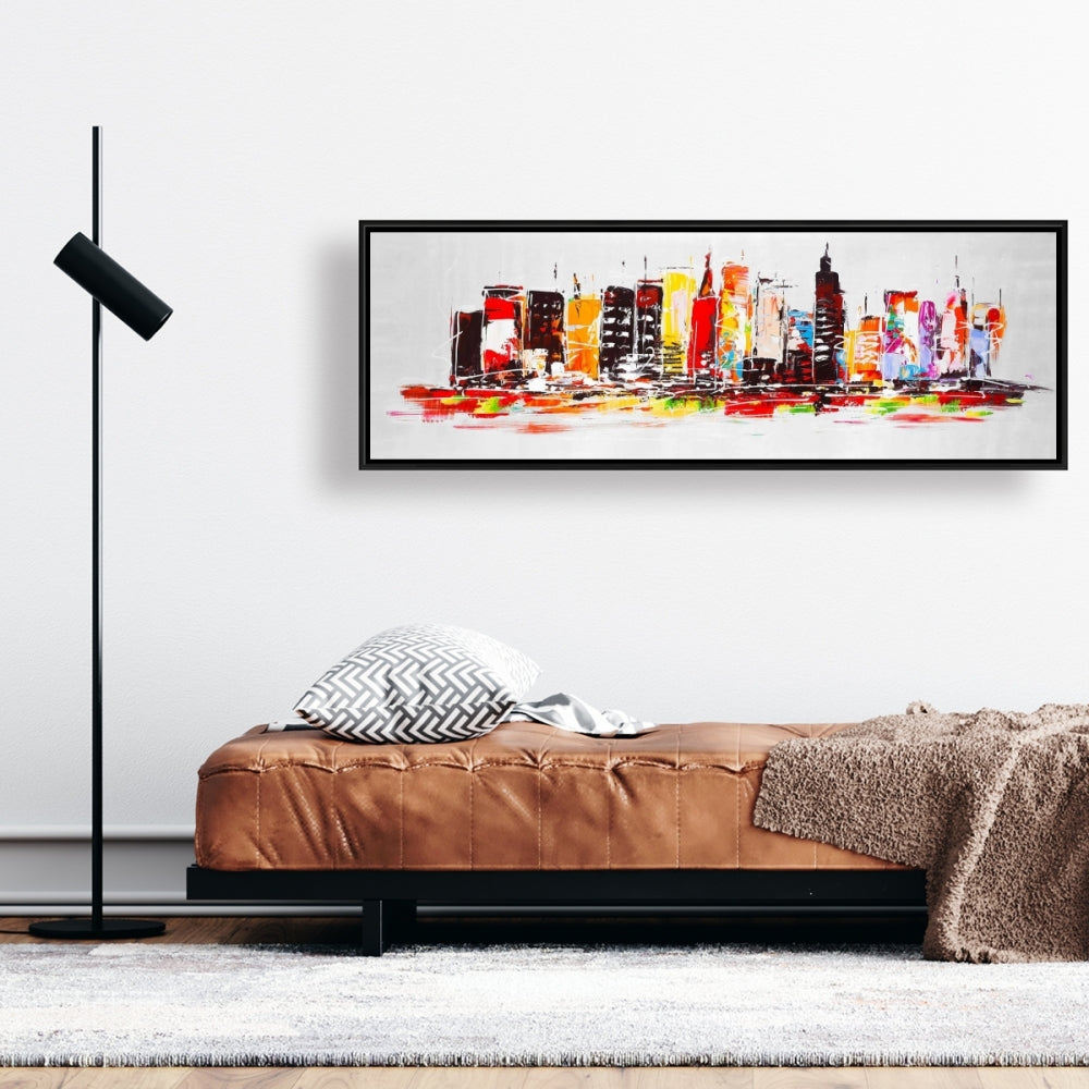 City in Bright Colors - Contemporary Bedroom Canvas Decor