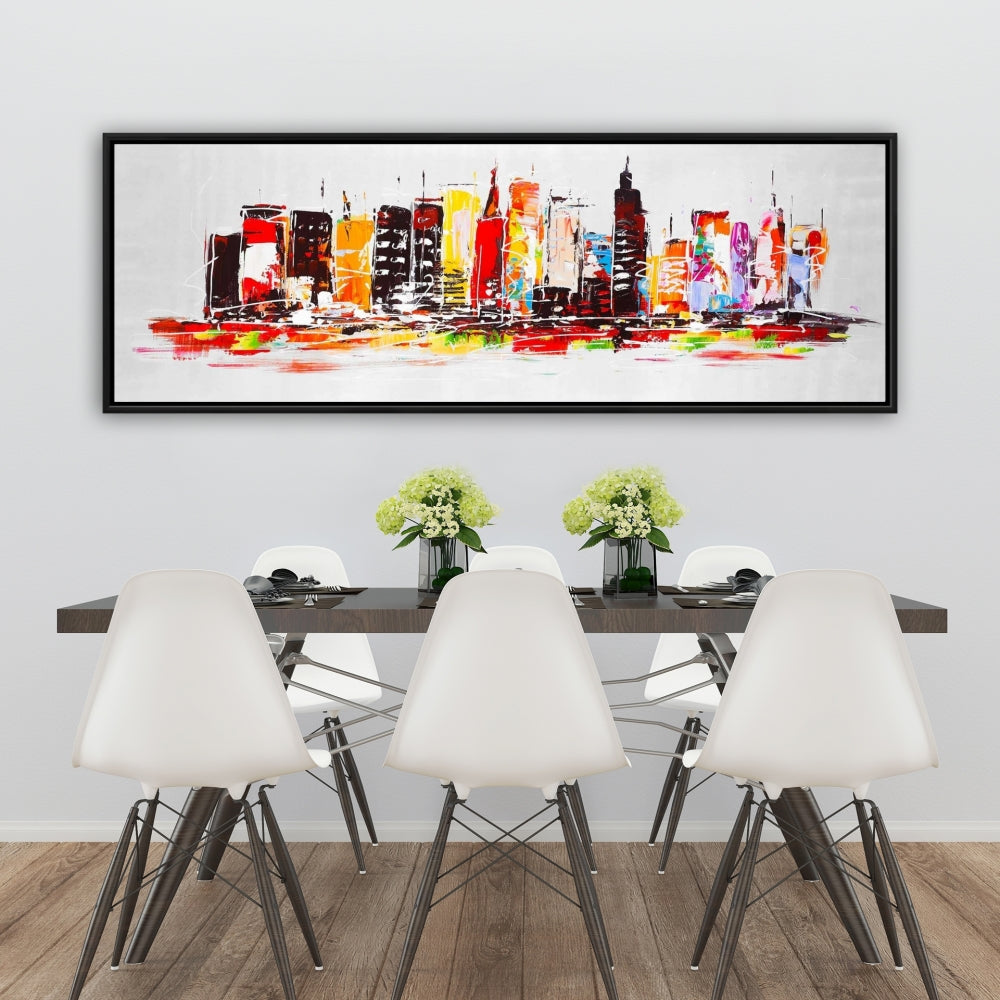 City in Bright Colors - Contemporary Bedroom Canvas Decor
