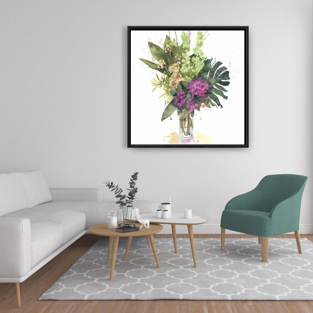 Composition florale tropicale – Toile florale exotique pour chambre