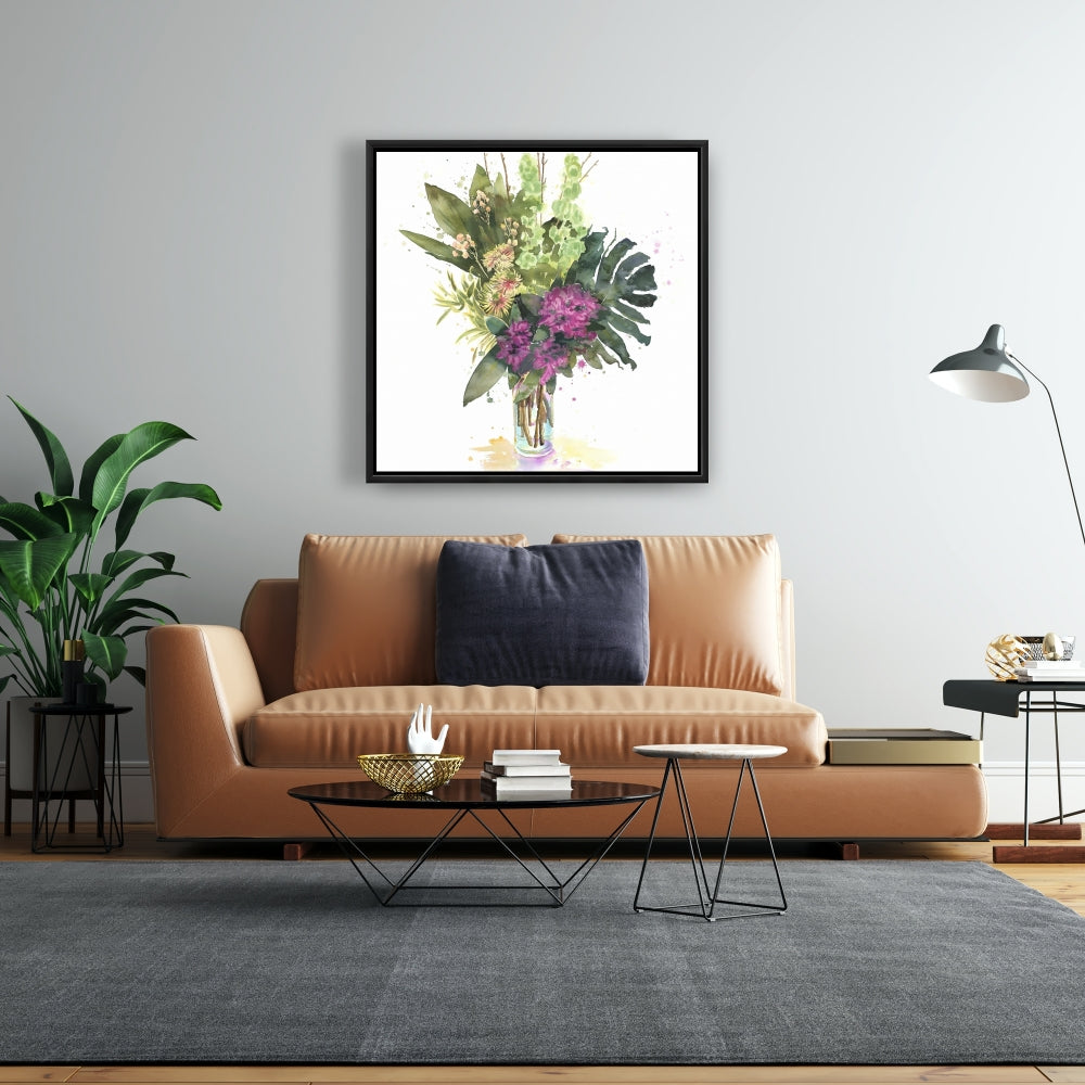 Composition florale tropicale – Toile florale exotique pour chambre