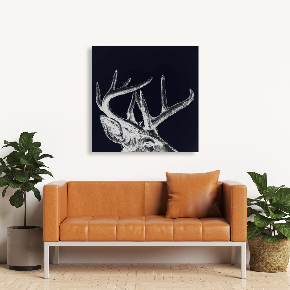 Blue Roe Deer Canvas | Livingroom Wall Art Home Decor