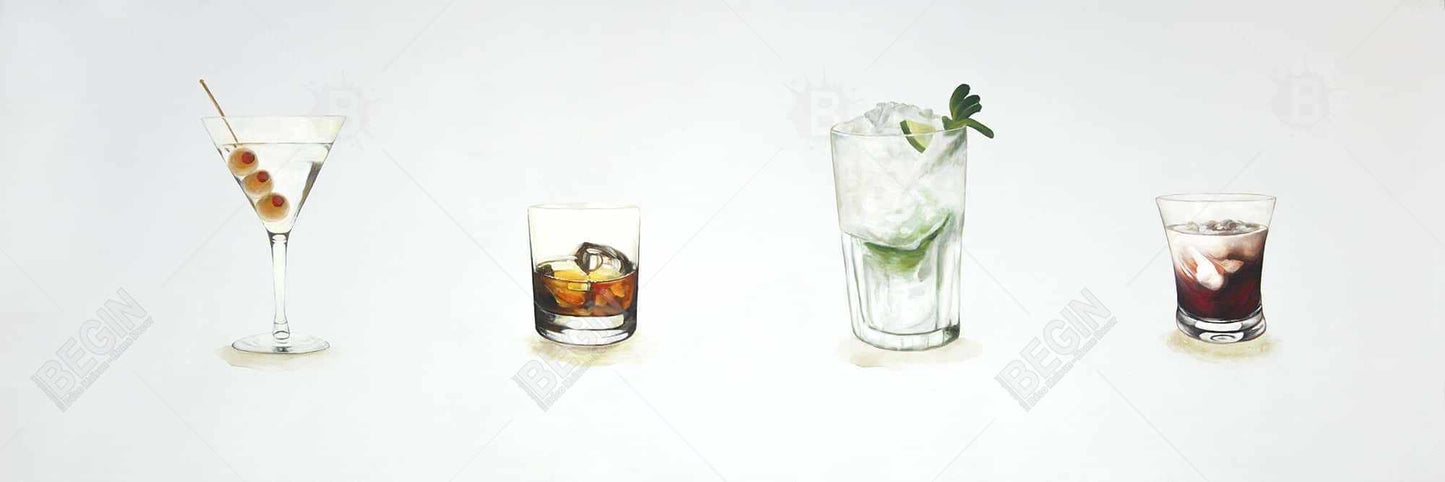 Vintage Cocktails Canvas | Home Decor Wall Art - Gastronomy