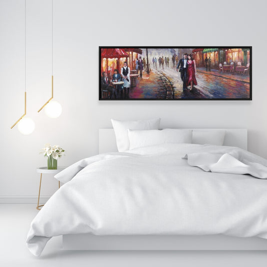 Toile « Couple habillé » | Art encadré « Villes bleues » pour chambre