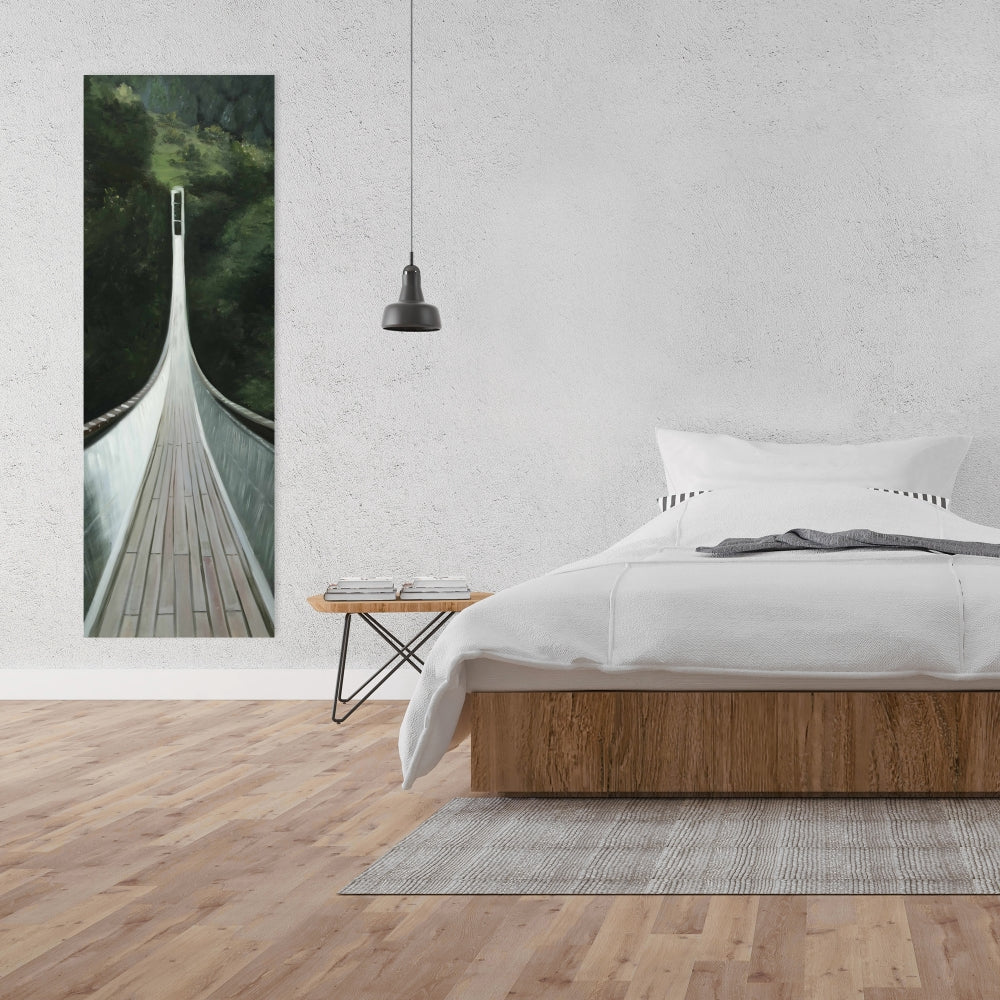 Steep Bridge Canvas | Bedroom Trees Brown Wall Art Decor