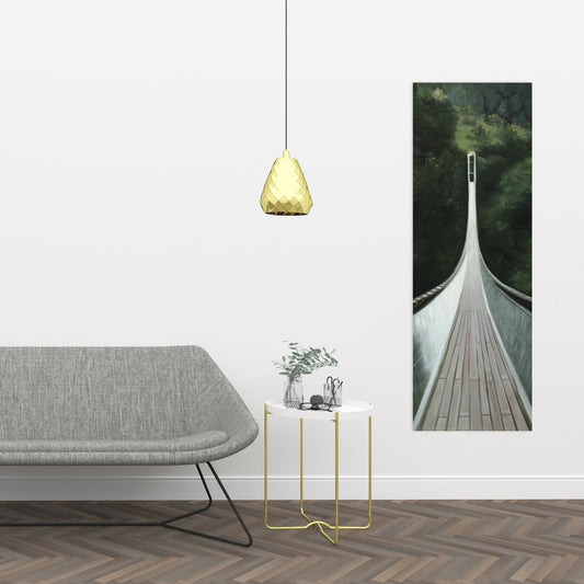 Steep Bridge Canvas | Bedroom Trees Brown Wall Art Decor