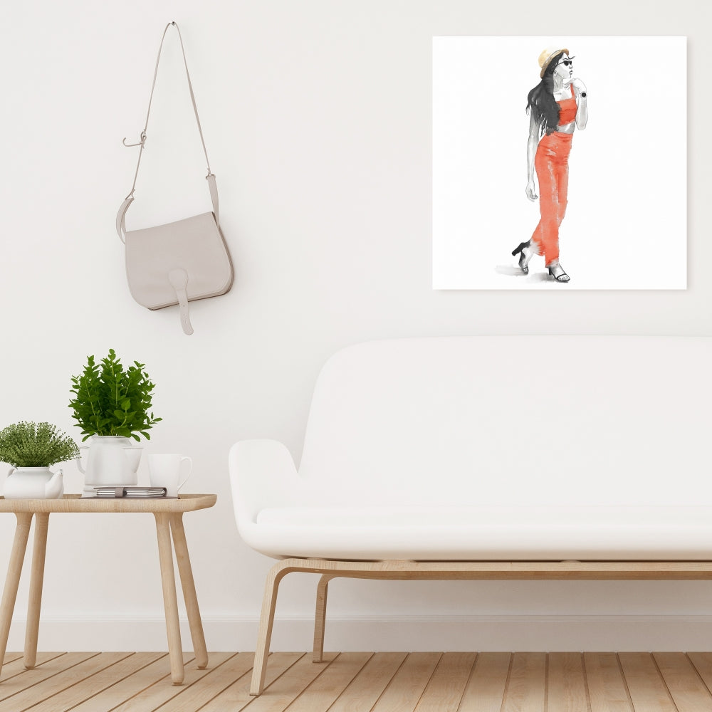 Strike the Pose Red Fashion Canvas - Home Decor Art Piece