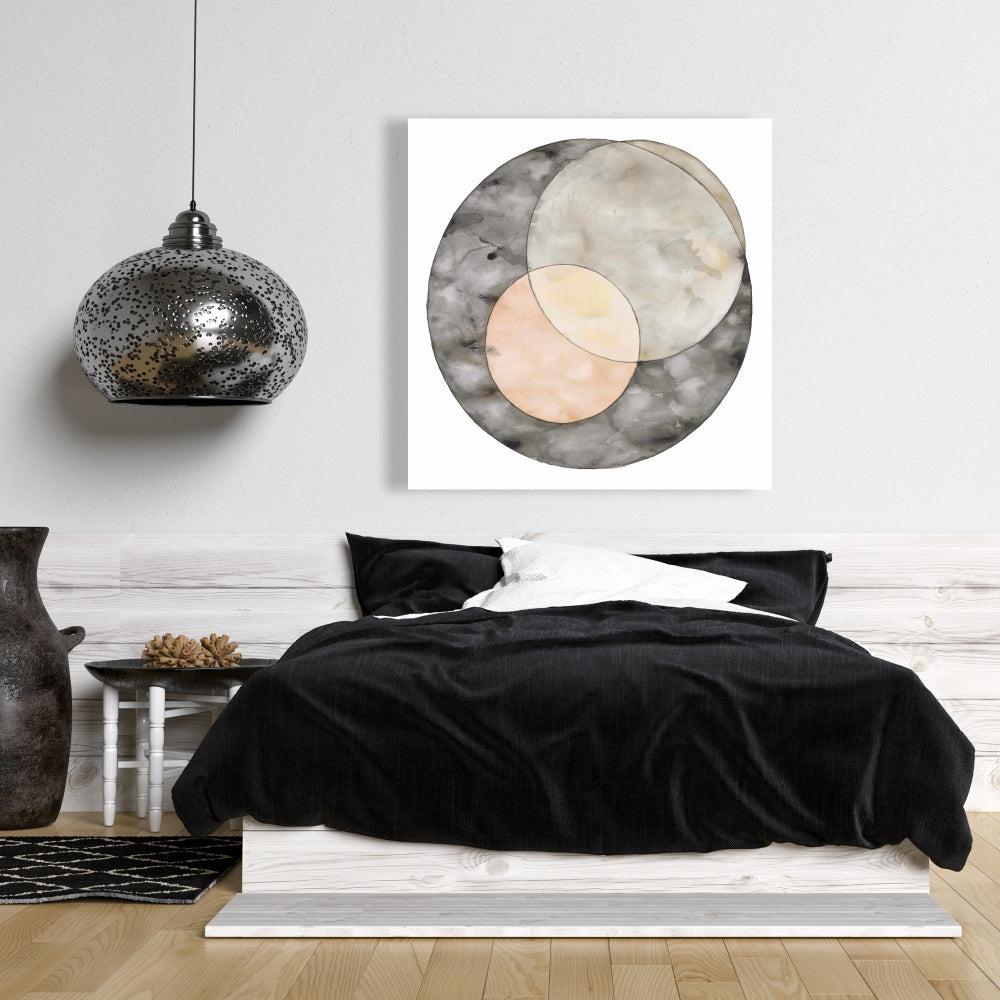 Retro Living Room Abstract Canvas - Interlocking Home Decor