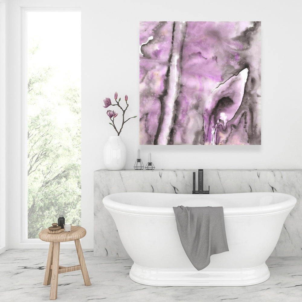 Purple Abstract Canvas - Bedroom Wall Art | Home Decor