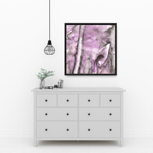 Purple Abstract Shapes Framed Canvas | Bedroom Home Decor