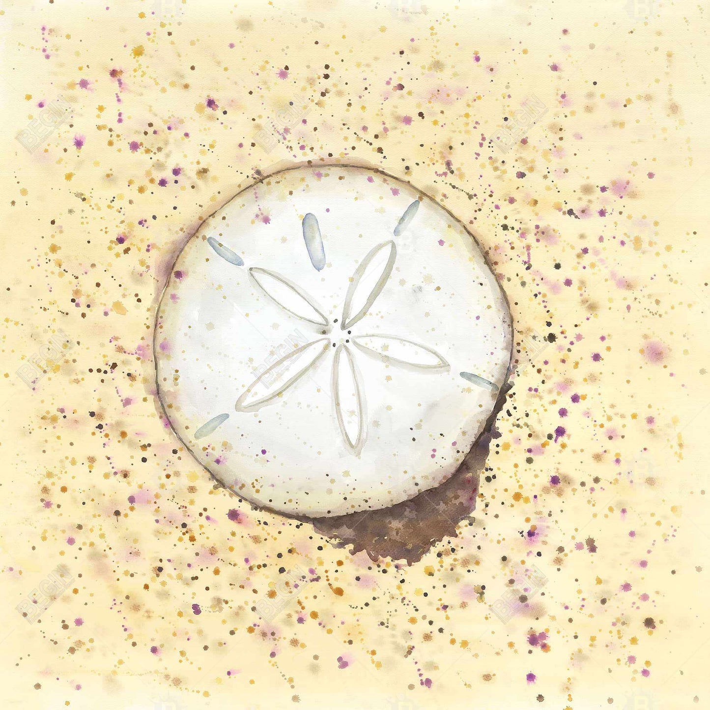 Toile beige Sanddollar | Décoration de salle de bain aquatique
