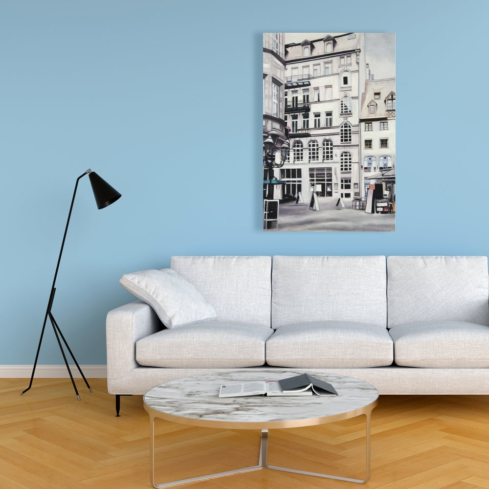 Toile « Scène de rue en Allemagne » | Décoration de chambre hyperréaliste