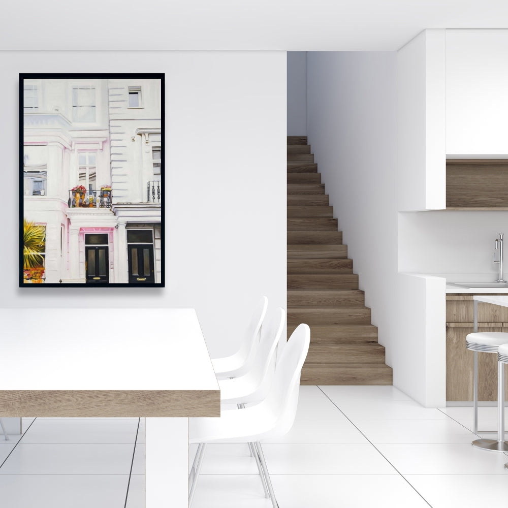 West Coast Houses Canvas | White Framed Art for Home Decor