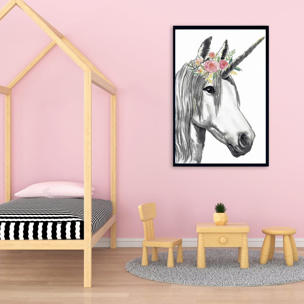 Toile encadrée Licorne - Décoration de chambre à coucher avec cheval | Décoration murale