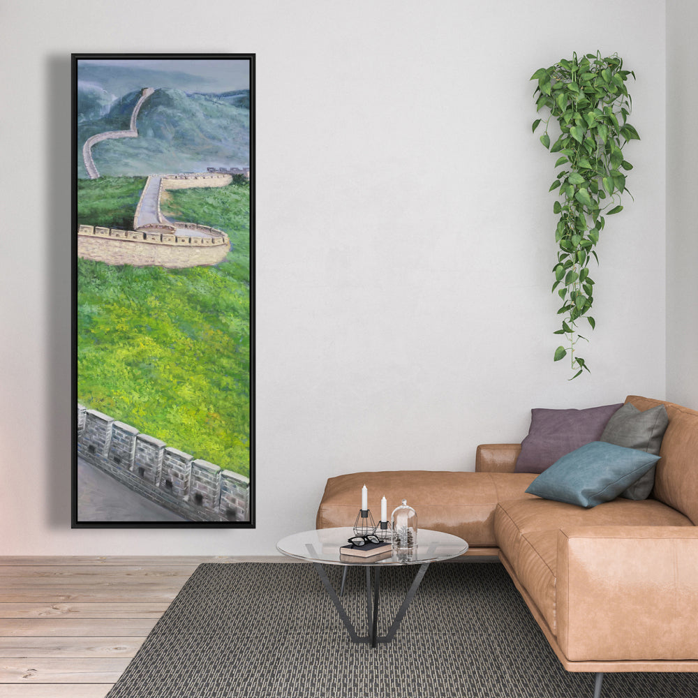Great Wall of China Framed Canvas | Modern Bedroom Decor