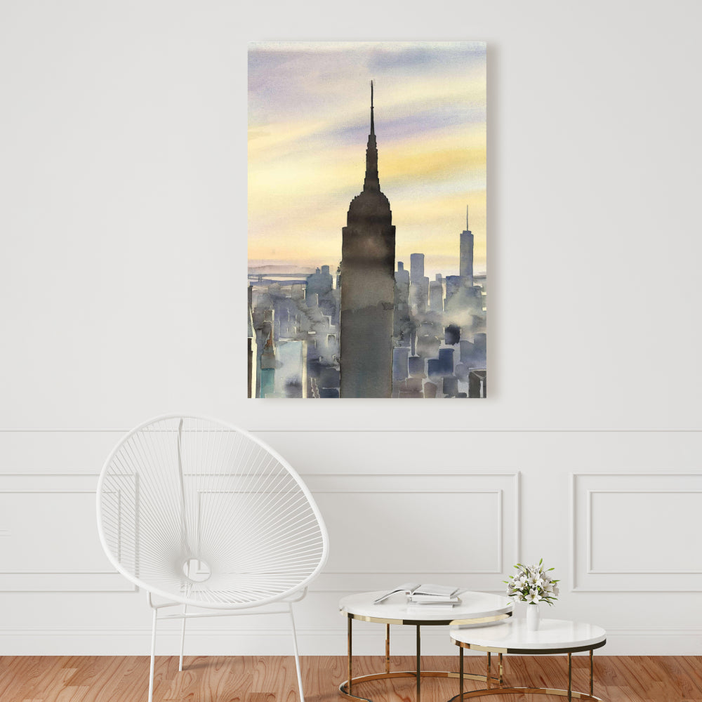 Sunset Over New York City Canvas | Home Decor Wall Art