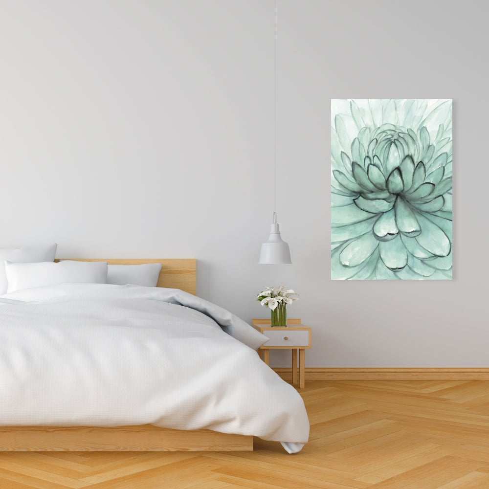 Turquoise Flowers Canvas | Floral Botanical Home Decor