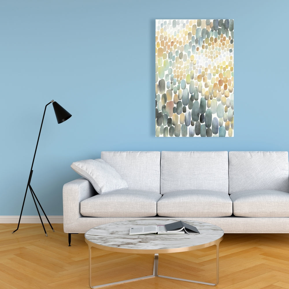 Blue Livingroom Canvas - Cluster of Circles Home Decor Art