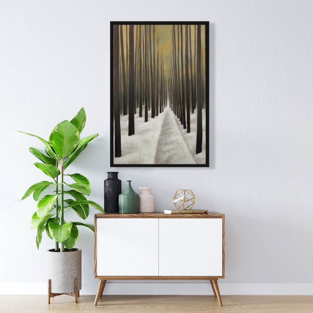Toile de salon rustique marron | Décoration de randonnée en forêt