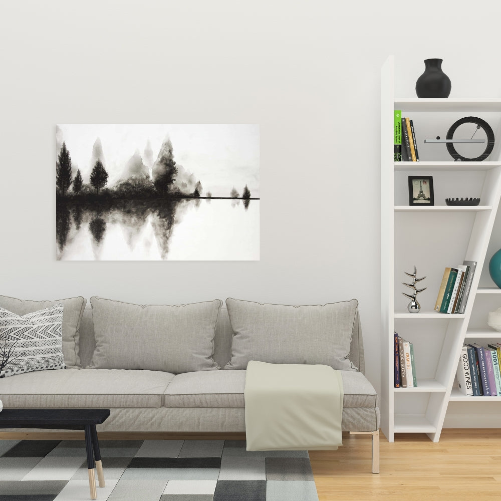 Reflection Minimalist Canvas - Trees Landscape Home Decor Art