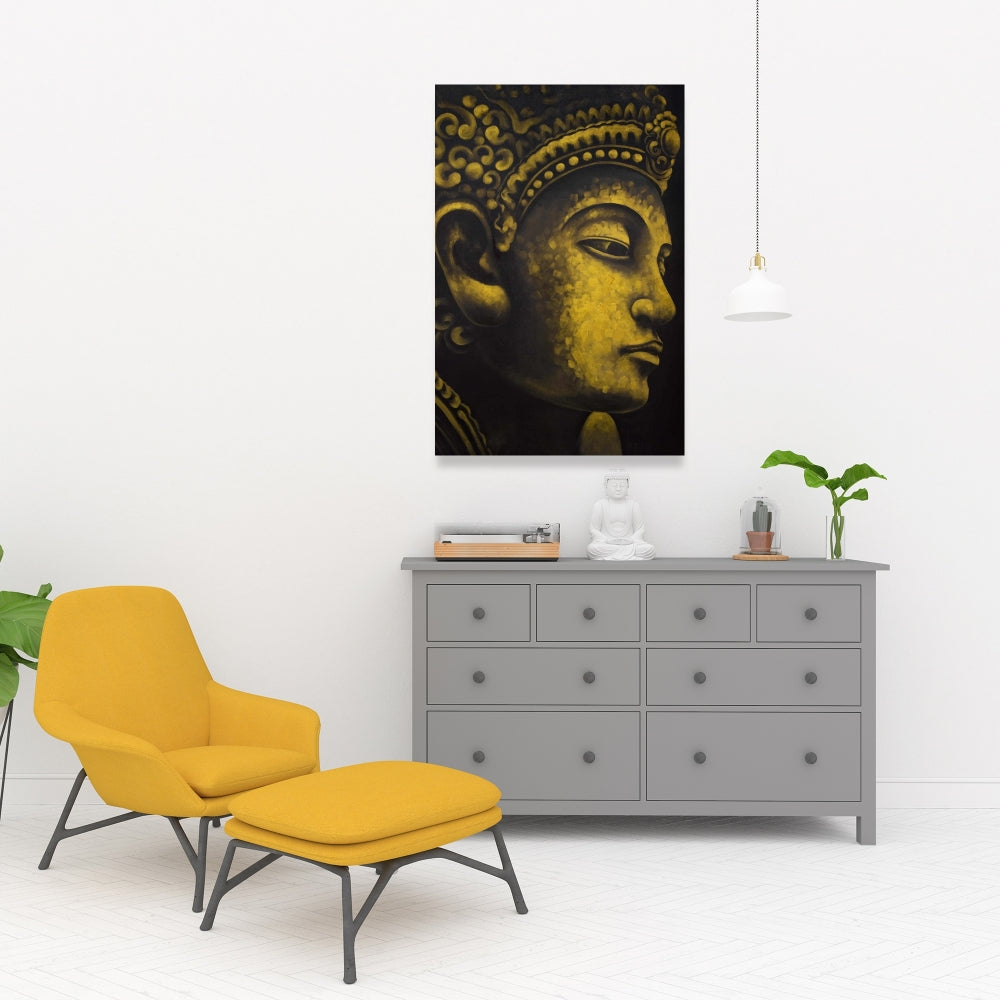 Toile Bouddha d'Indonésie | Décoration intérieure spirituelle | Décoration de chambre
