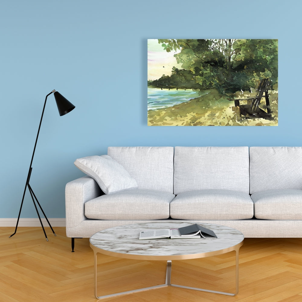 Coastal Blue Bedroom Canvas - Day at the Lake | Home Decor