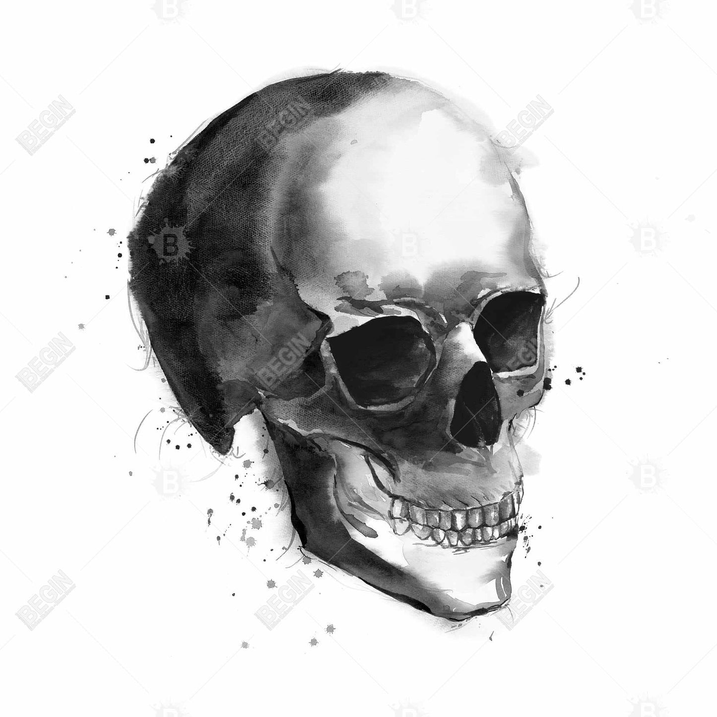 Black and White Skull Canvas | Man Cave Decor Wall Art
