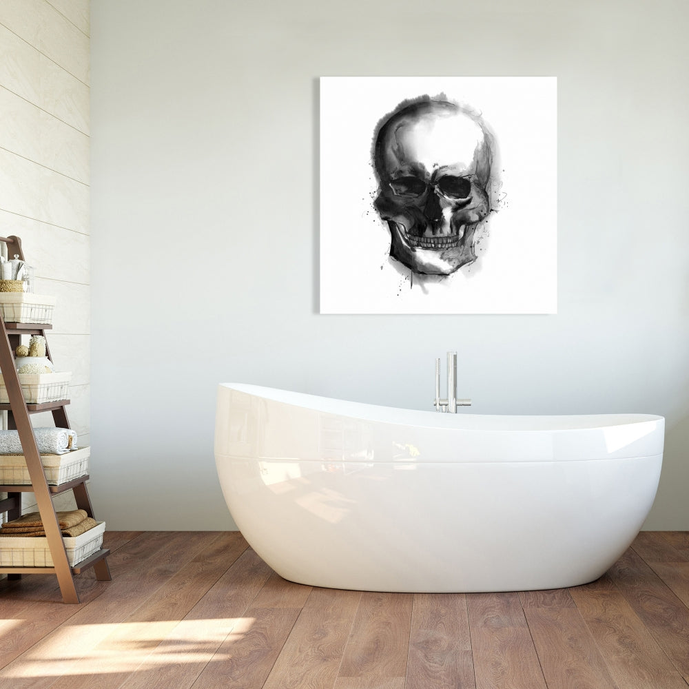 Watercolor Dark Skull Canvas | Bedroom Decor Illustrative Art
