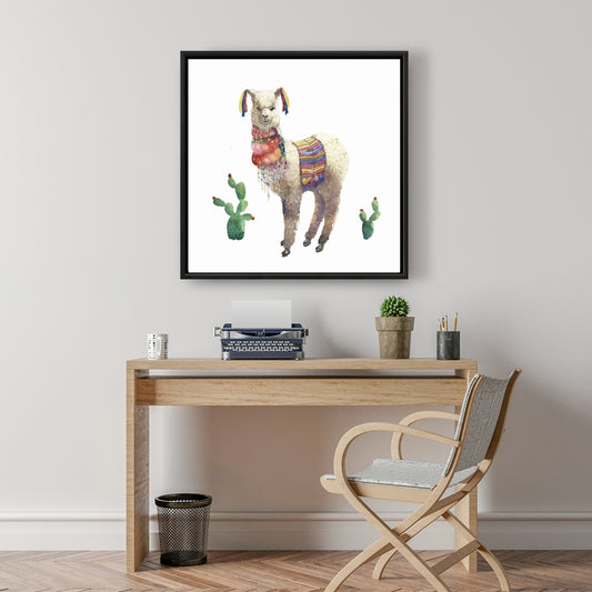 Red Ethnic Bedroom Canvas | Lama Parade Wall Art Decor