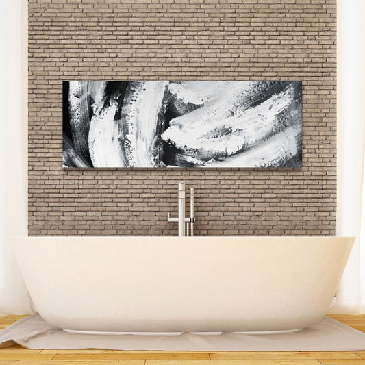 Toile blanche à grandes rayures - Décoration murale pour chambre à coucher