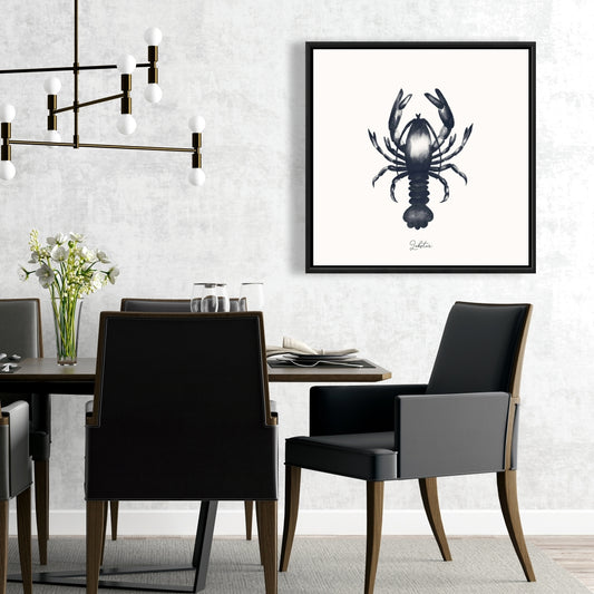 Toile encadrée « Homard bleu » | Décoration murale aquatique