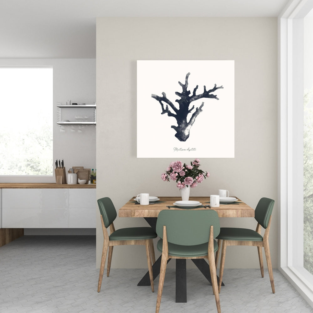 Marine Coastal Blue Canvas | Montipora Digitata Wall Art
