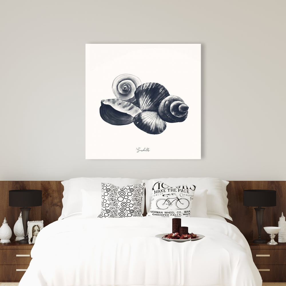 Blue Seaside Shells Canvas | Marine Blue Aquatic Decor