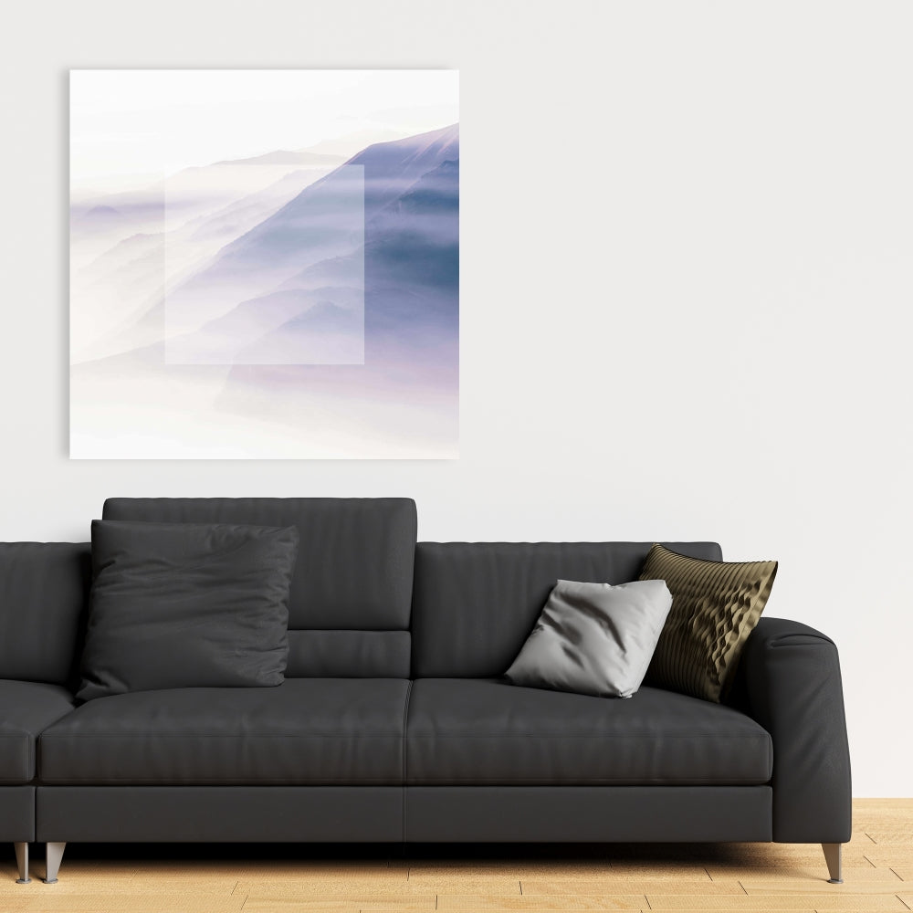 Mist White Shapes Canvas - Elegant Home Decor Wall Art
