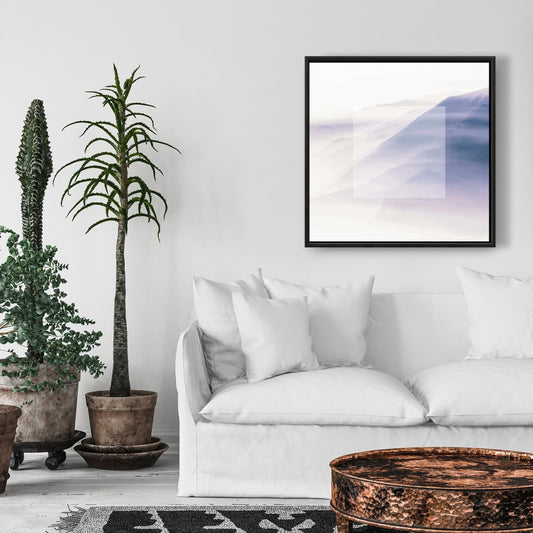 Mist - Minimalist White Framed Canvas | Home Decor Wall Art