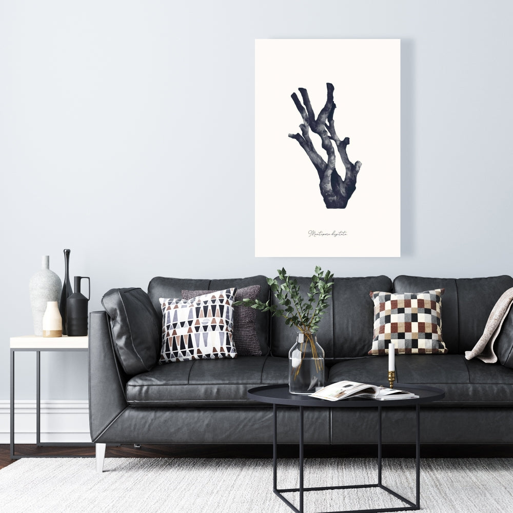 Marine Blue Montipora Digitata Coral Canvas | Coastal Decor