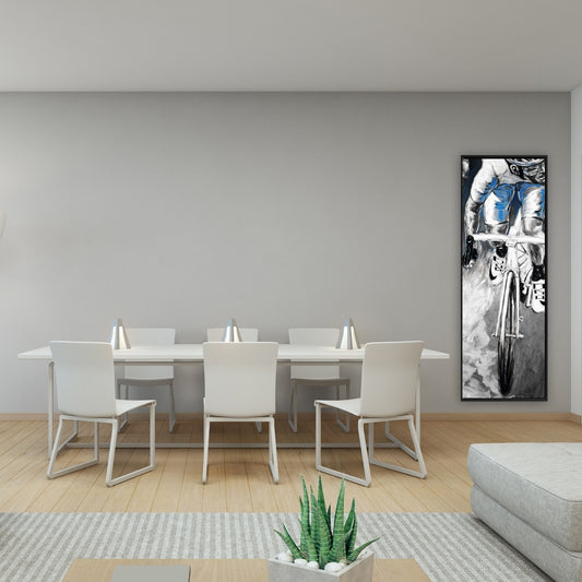 Toile encadrée Blue Man Cave | Décoration artistique pour cycliste professionnel