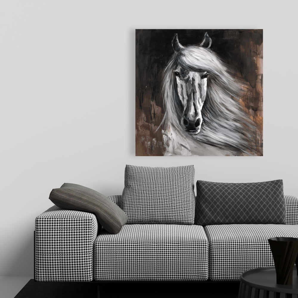 White Horse Rustic Canvas | Home Decor | Animal Wall Art