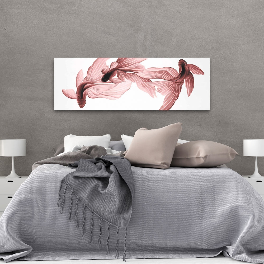 Red Betta Fish White Canvas | Living Room Decor | Home Art