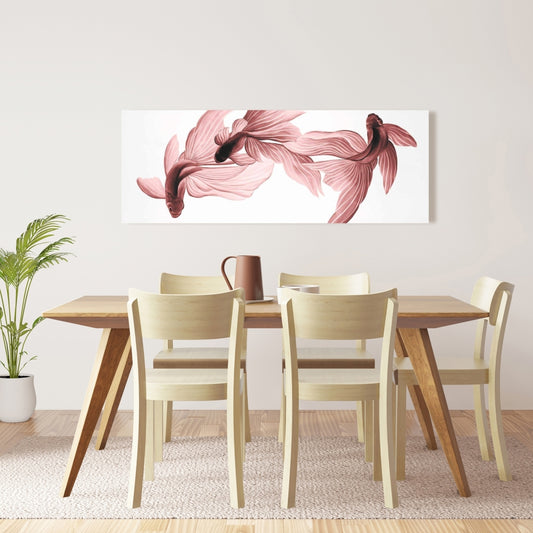 Red Betta Fish White Canvas | Living Room Decor | Home Art