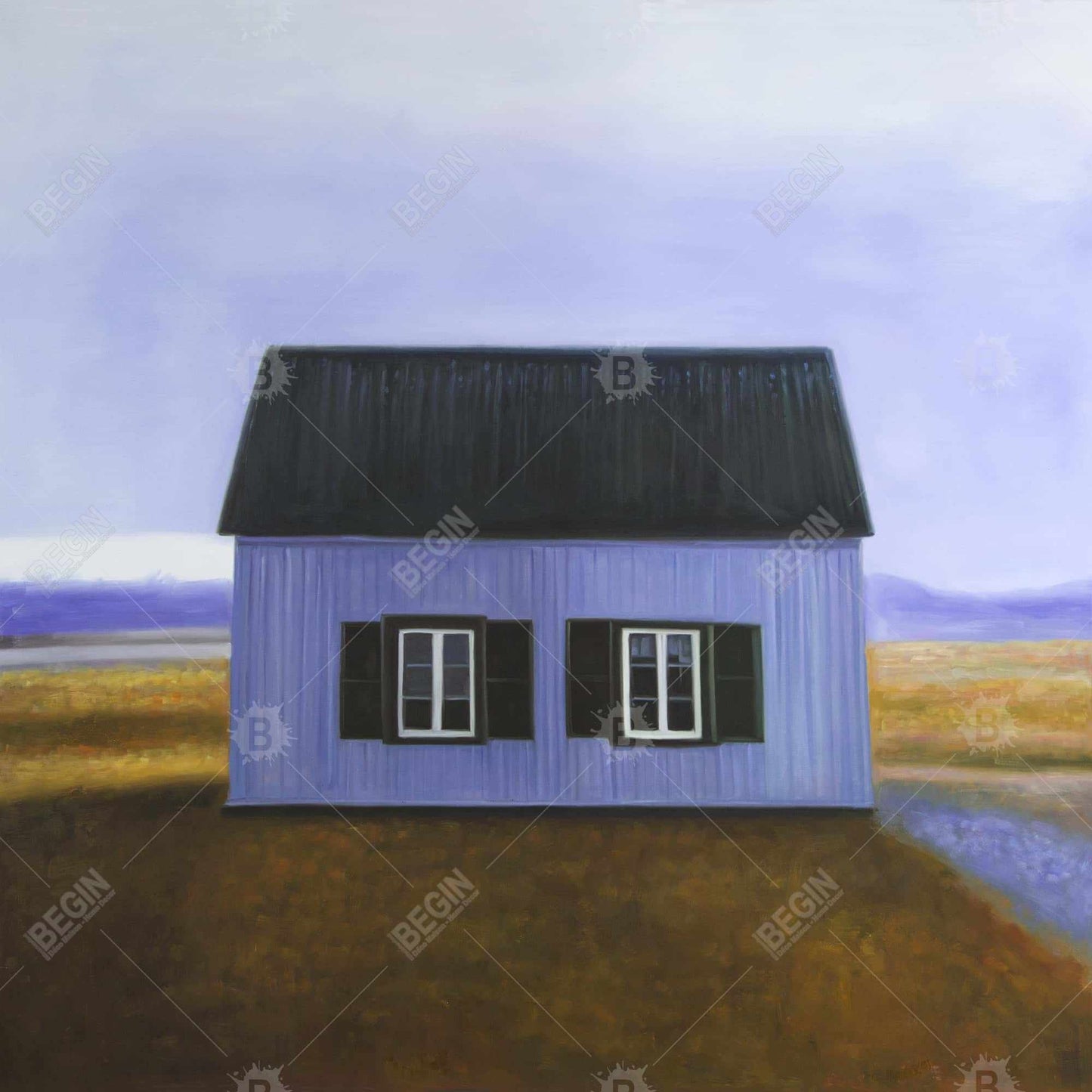 Blue Landscapes Bedroom Canvas | Blue Barn Home Decor Art