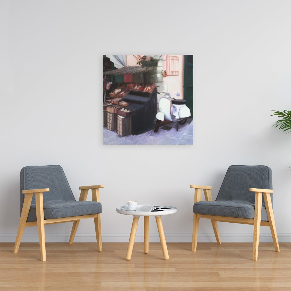 Kiosk in Italy Canvas - Leaves Architecture Bedroom Decor